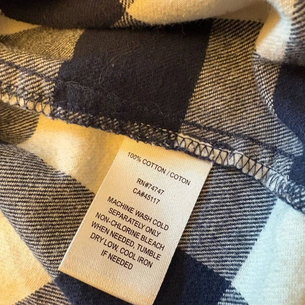 Natural Reflections 100% Cotton Blue & White Plaid Button-Down Shirt | Women’s L - Picture 5 of 7